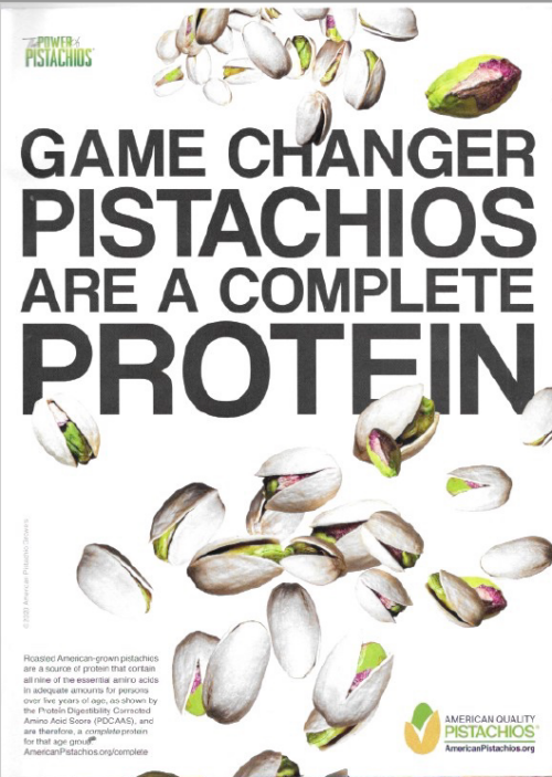 Annals of food marketing: pistachios have amino acids (duh)!